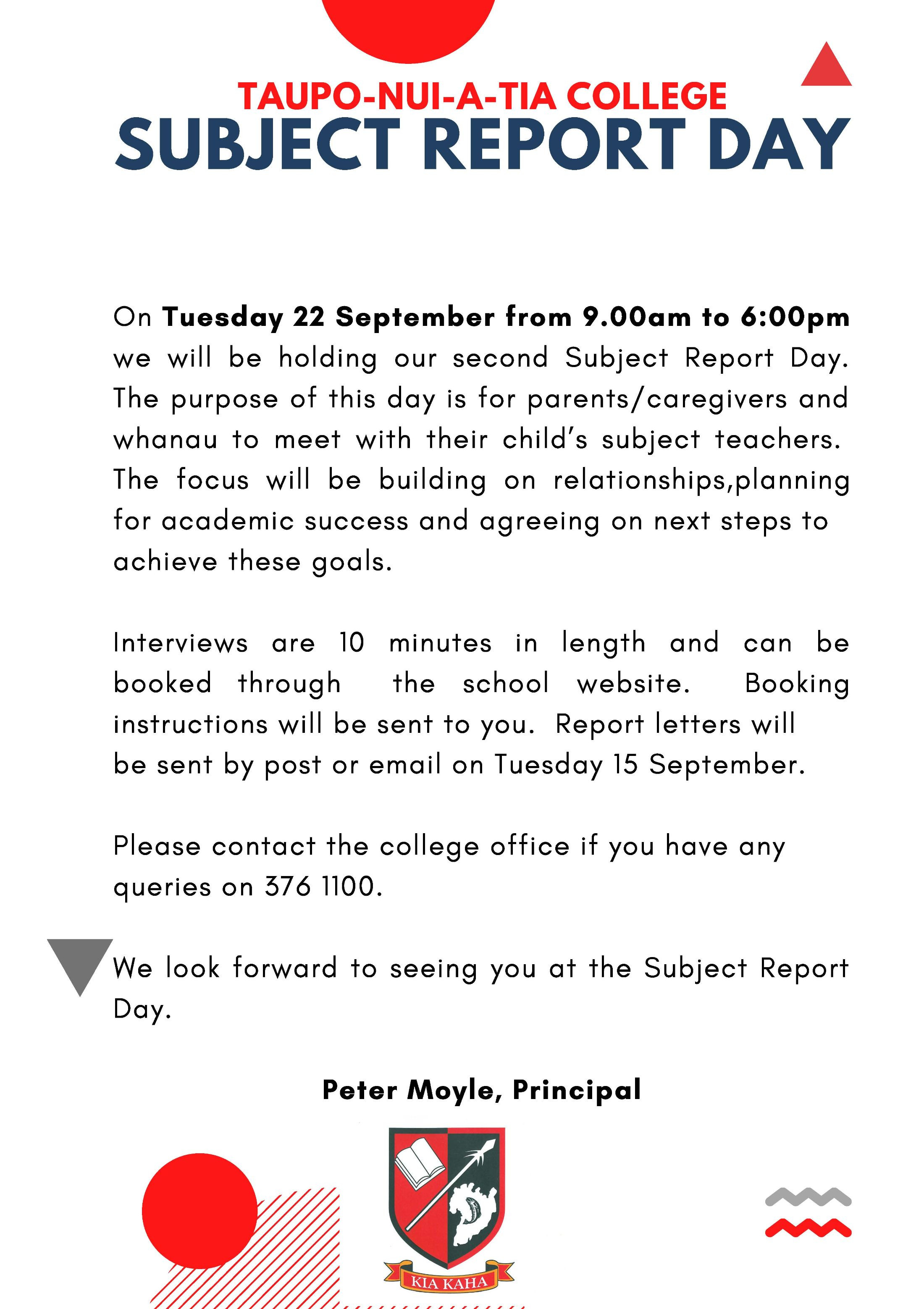 Subject Report Day