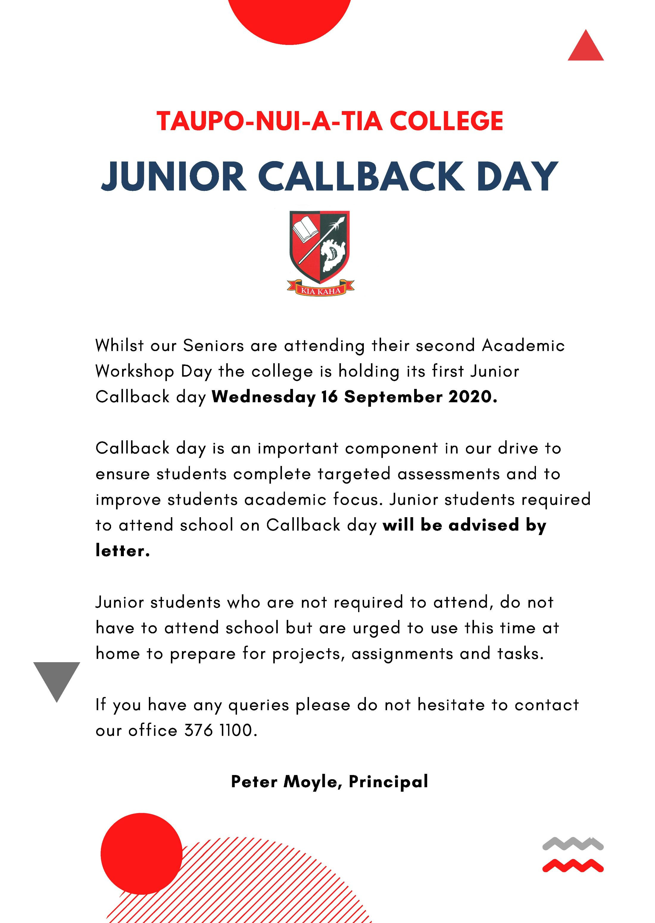 Junior Callback Day
