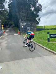 Tori Barrett and Coen Nicol compete at the Cycling NZ Schools Northern Tour